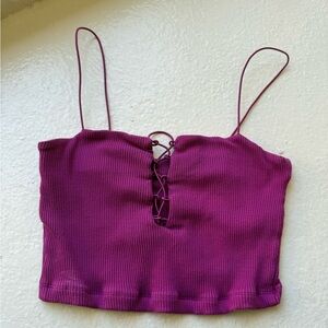 Purple Lace-Up Women's Top